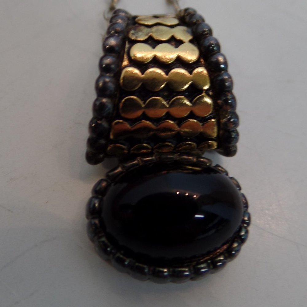 VINTAGE PREMIER DESIGNS *MIRA* SILVER & GOLD-PLATED NECKLACE EXTENDER/SLIDE 22" - Picture 5 of 15